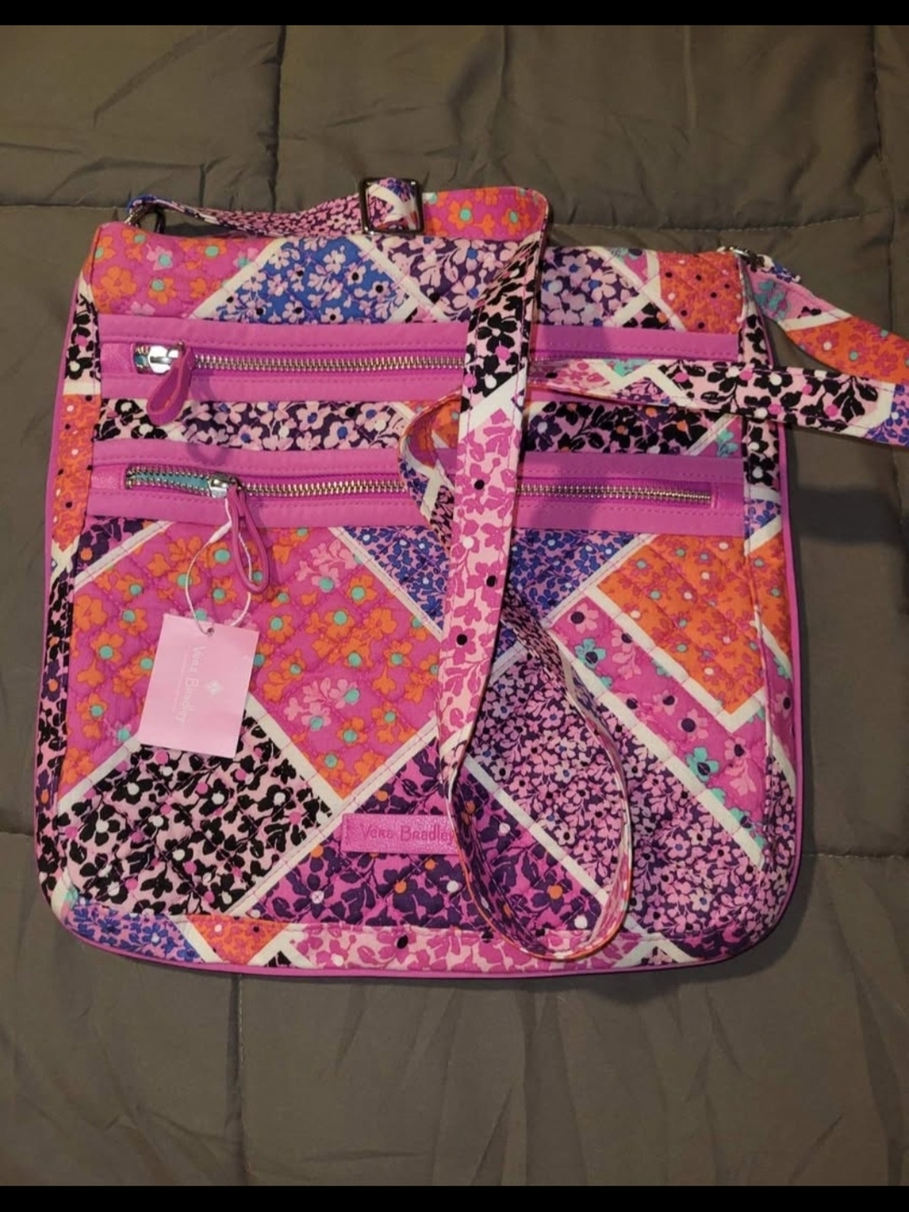 Vera Bradley Pink Floral Patchwork Crossbody Bag